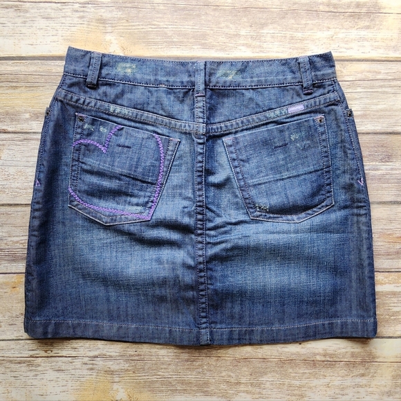 RVCA Denim Button Down Skirt Size 31 - Picture 6 of 7